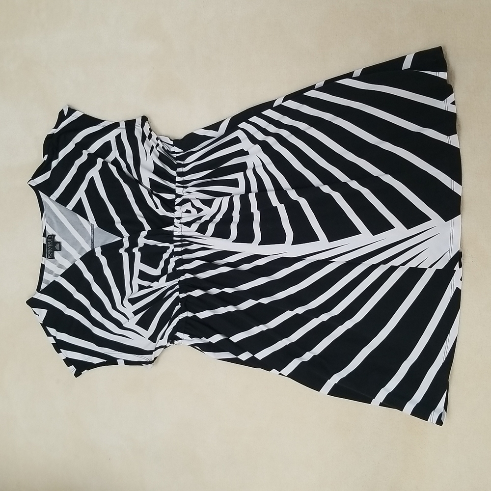 Palm print jersey knit dress